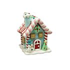 Blue Candy Cane House w/ Santa