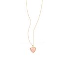 18kt Gold Plating Rose Quartz Heart Locket Necklace