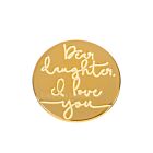 18kt Gold Plating Locket Note - Dear Daughter I Love You