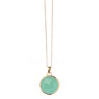 18kt Gold Plating Seafoam Jade Locket Necklace