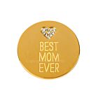 18kt Gold Plating Locket Note Gem - Best Mom