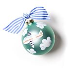 Around The World Plane Glass Ornament